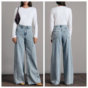 rag & bone Sofie Splice Wide Leg Jeans In Alisha